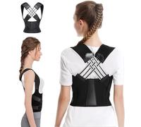 ApollOptimum Correcteur de Posture Noir Réglable pour Homme et Femme - Ceinture Dorsale Respirante,Redresseur de Dos, Soutien Épaules, Cou & Lombaires (XL)
