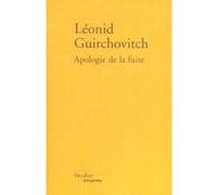 Apologie de la fuite Leonid Moiseevic Girsovic (Auteur), Luba Jurgenson (Traduction)