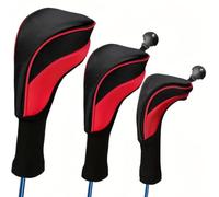 APOMNG Couvre-têtes de Bois de Parcours de Golf Lot de 3 en Nylon Composite avec Maille Respirante et étiquettes numérotées interchangeables Convient aux Hybrides et à la Plupart des Bois,Natural