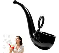 APOMNG Retro Soap Bubble Pipe One Piece Molded Reusable Bubble Wand Vintage Smoke Ring Bubble Maker for Adults Outdoor Garden Fun Party Favour Birthday Gift,Noir
