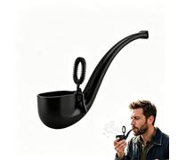 APOMNG Retro Soap Bubble Pipe One Piece Molded Reusable Bubble Wand Vintage Smoke Ring Bubble Maker for Adults Outdoor Garden Fun Party Favour Birthday Gift,Noir
