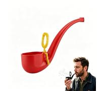 APOMNG Retro Soap Bubble Pipe One Piece Molded Reusable Bubble Wand Vintage Smoke Ring Bubble Maker for Adults Outdoor Garden Fun Party Favour Birthday Gift,Rouge