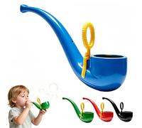 APOMNG Retro Soap Bubble Pipe One Piece Molded Reusable Bubble Wand Vintage Smoke Ring Bubble Maker for Adults Outdoor Garden Fun Party Favour Birthday Gift,Bleu
