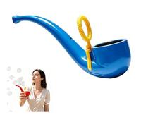 APOMNG Retro Soap Bubble Pipe One Piece Molded Reusable Bubble Wand Vintage Smoke Ring Bubble Maker for Adults Outdoor Garden Fun Party Favour Birthday Gift,Bleu
