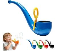 APOMNG Retro Soap Bubble Pipe One Piece Molded Reusable Bubble Wand Vintage Smoke Ring Bubble Maker for Adults Outdoor Garden Fun Party Favour Birthday Gift,Bleu