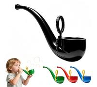 APOMNG Retro Soap Bubble Pipe One Piece Molded Reusable Bubble Wand Vintage Smoke Ring Bubble Maker for Adults Outdoor Garden Fun Party Favour Birthday Gift,Noir