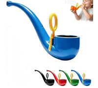 APOMNG Retro Soap Bubble Pipe One Piece Molded Reusable Bubble Wand Vintage Smoke Ring Bubble Maker for Adults Outdoor Garden Fun Party Favour Birthday Gift,Bleu