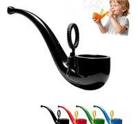 APOMNG Retro Soap Bubble Pipe One Piece Molded Reusable Bubble Wand Vintage Smoke Ring Bubble Maker for Adults Outdoor Garden Fun Party Favour Birthday Gift,Noir