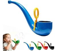 APOMNG Retro Soap Bubble Pipe One Piece Molded Reusable Bubble Wand Vintage Smoke Ring Bubble Maker for Adults Outdoor Garden Fun Party Favour Birthday Gift,Bleu