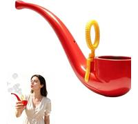 APOMNG Retro Soap Bubble Pipe One Piece Molded Reusable Bubble Wand Vintage Smoke Ring Bubble Maker for Adults Outdoor Garden Fun Party Favour Birthday Gift,Rouge