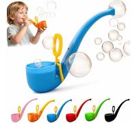 APOMNG Retro Soap Bubble Pipe One Piece Molded Reusable Bubble Wand Vintage Smoke Ring Bubble Maker for Adults Outdoor Garden Fun Party Favour Birthday Gift,Bleu
