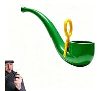 APOMNG Retro Soap Bubble Pipe One Piece Molded Reusable Bubble Wand Vintage Smoke Ring Bubble Maker for Adults Outdoor Garden Fun Party Favour Birthday Gift,Vert