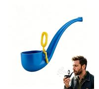 APOMNG Retro Soap Bubble Pipe One Piece Molded Reusable Bubble Wand Vintage Smoke Ring Bubble Maker for Adults Outdoor Garden Fun Party Favour Birthday Gift,Bleu