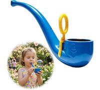 APOMNG Retro Soap Bubble Pipe One Piece Molded Reusable Bubble Wand Vintage Smoke Ring Bubble Maker for Adults Outdoor Garden Fun Party Favour Birthday Gift,Bleu