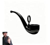 APOMNG Retro Soap Bubble Pipe One Piece Molded Reusable Bubble Wand Vintage Smoke Ring Bubble Maker for Adults Outdoor Garden Fun Party Favour Birthday Gift,Noir