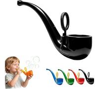 APOMNG Retro Soap Bubble Pipe One Piece Molded Reusable Bubble Wand Vintage Smoke Ring Bubble Maker for Adults Outdoor Garden Fun Party Favour Birthday Gift,Noir