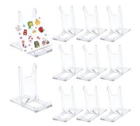APOMOONS 10 PCS Présentoirs en Acrylique avec 1 Autocollants,Support Transparent Réglable Support Photo Assiette Acrylique Présentoir Livre Porte Assiette pour Cartes, Photos, Livres