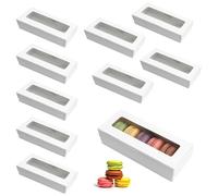 APOMOONS 10 Pièces Boîte à Biscuits avec Fenêtre, Boîte d'emballage de Pâtisserie, Papier Boîte de Fenêtre, Boîtes à Gâteaux Avec Fenêtre, Boîte Macaron pour Biscuits, Bonbons, Petits Pains, Beignets