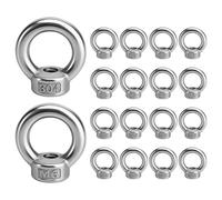APOMOONS 18 Pièces Anneau de Levage M6, Vis à œil en Acier Inoxydable 304 pour Appareils de Levage Accessoires, Écrou à œil à Filetage Intérieur pour Fixer des Ornements Suspendus et Pot de Fleurs