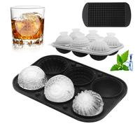 APOMOONS 2 Bac a Glacon Glacons Moule Bac a Glacons Avec Couvercle, Moules Silicone Refroidir le Whisky, Cocktails, Boissons Diverses (Ronde et Carrée)