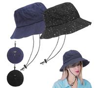 APOMOONS 2 Gorro Pescador Para el Sol Plegables Con Correa Para la Barbilla, Sombrero Para el Sol Impermeable Con Protección UV Para Hombre y Mujer Sombreros Hombre Para Pescar y Hacer Senderismo
