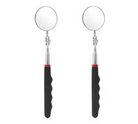APOMOONS 2 Pièces Miroir D'inspection avec Poignée 72CM Télescopique Pliable Rétractable Miroir D'inspection Circulaire Télescopique Rotation 360 degrés pour Mécaniciens, Outilleurs, Inspecteurs