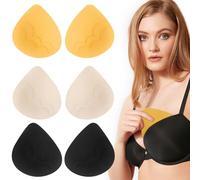 APOMOONS 3 Paires Coussinets de Soutien-Gorge Push Up, Augmentent 1-2 Tailles de Bonnet, 3 Couleurs Respirant Coussinet Soutien Gorge pour Débardeurs, Cache-Cœur, Maillots de Bain, Bikini