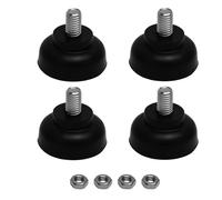 APOMOONS 4 Pied de Meuble Reglable M8 X 35 mm, Amortisseur de Chocs M8 Pied | Réglables Antidérapants, Avec écrou Hexagonal M8 Pied, Caoutchouc Pieds, pour Appareils, Meubles et Petits Appareils