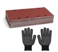 APOMOONS 40 Pièces 93 x 185 mm feuilles abrasives, papier de verre 8 trous grain 60/80/120/180/320/600/800/1000, papier abrasif pour ponceuses voitures bois métal peinture