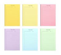 APOMOONS 6 Blocs de Notes Adhésives 300 Feuilles Sticky Notes Notes Adhésives Bloc de Notes To Do Listen Bloc de Notes Surligneurs Blocs de Notes Lignés Planificateur Rappel pour école Bureau