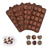 APOMOONS 6 moules en silicone 3D pour chocolat, bonbons, gelées, glaçons, antiadhésifs, faciles à nettoyer, revêtement antiadhésif, silicone, marron, irrégulier