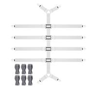 APOMOONS Attache Drap Housse, élastiques Ajustables Accroche Tendeur Drap Housse avec Pinces Métalliques, avec 6 Pinces à Couette sans Goupille, pour Draps, Matelas, Planche à Repasser Ou Canapé