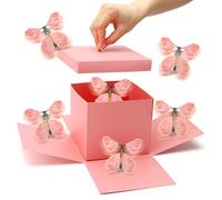 APOMOONS Boîte Cadeau Papillon Volant Boîte Surprise Boite Anniversaire Explosion Box Papillon Volant Magique Surprise Box pour la Anniversaire Noël, Saint-Valentin, la Fête des Mères