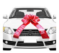 APOMOONS Gros Noeud Cadeau Voiture,Noeud de Voiture Joyeux Anniversaire Noeud Cadeau Geant,Ruban de Voiture pour Les Mariages, Les Nouvelles Maisons, Les fêtes (23 inches Happy Birthday)