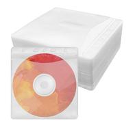 APOMOONS Lot de 100 Pochettes CD/DVD Double Face Plastique Transparent | Blanc Transparent Pochette CD Rangement Boitier CD pour Rangement CD et DVD pour les CD Simples et Doubles