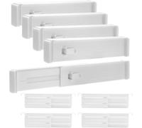 APOMOONS Lot de 12 Separateur Tiroirs Separateur Tiroirs Réglables Séparateur de Tiroir Extensibles de 32.2 à 56 cm Organisateur Tiroir pour Ustensiles Cuisine Vanité Maquillage