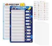 APOMOONS Lot de 2 tableaux de checklist - Liste de choses à faire pour enfants - Planificateur de routine pour enfants - Planificateur de tâches pour enfants (liste de contrôle 1 matin, 1 liste de
