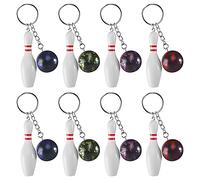 APOMOONS Mini Quille de Bowling Porte- Clés 8Pcs Porte- Clefs en Forme de Boule de Bowling Charmes pour des Faveurs de Souvenirs de de Cadeaux Publicitaires de L' équipe Cadeaux pour Les Athlètes