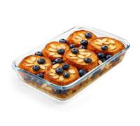 APOMOONS Plat à lasagnes en verre profond - Rectangulaire - Passe au micro-ondes - Petit format - 1,5 l