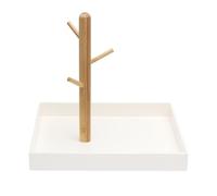 APOMOONS Porte-clés à 3 niveaux, porte-bijoux en bois Plateaux à bijoux Rangement pour clés pour table d'entrée, porte-bijoux pour coiffeuse Salle de bain Salon（20x20x18,7 cm）
