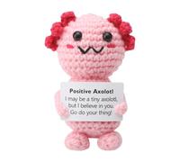 APOMOONS Positive Axolotl Jouet, Animal Emotionnel au Crochet Axolotl avec Carte Positive, Cadeau Drole Femme, Cadeaux de Motivation pour Amis, Famille, Enfants