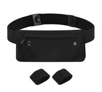 APOMOONS Sac de Course & Une Paire de Protège-Poignets, Ceinture Running Ceinture Course a Pied Sac de Sport Femme, pour Le Sport, la Course à Pied, Le Fitness(Noir