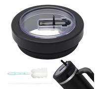 APOMOONS Stanley Cup Accessoires Noir 40oz & Brosse éponge, Couvercle Stanley Cup Etanche Convient pour 1,18L Bouchon Paille Stanley Cup, Gourde Stanley Avec Paille Couvercle de Tasse étanche