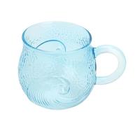 APOMOONS TMZELOA Tasse en verre soufflé à la main avec motif vagues de l'océan 300 ml Tasse à café en verre transparent pour thé, eau, café glacé, résistant à la chaleur et au froid