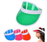 APOMOONS Visière Pare-Soleil Unisexe, 4 Pièces en Couleurs Néon Années 80, Transparent pour le Golf, le Tennis, les Parties de Poker et la Balle de Frappe