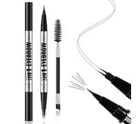 Apooliy Stylo à sourcils imperméable, set de brosses et stylo à sourcils à double extrémité, crayon liquide ultra-précis pour les sourcils, crayon de maquillage pour les sourcils pour les femmes
