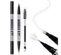 Apooliy Stylo à sourcils imperméable, set de brosses et stylo à sourcils à double extrémité, crayon liquide ultra-précis pour les sourcils, crayon de maquillage pour les sourcils pour les femmes