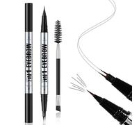 Apooliy Stylo à sourcils imperméable, set de brosses et stylo à sourcils à double extrémité, crayon liquide ultra-précis pour les sourcils, crayon de maquillage pour les sourcils pour les femmes