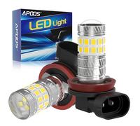 APOOS Ampoules H11 LED Antibrouillard H9 H8 H16 27SMD 12V 1:1 Taille Remplacer Halogène/Xénon pour Voitures DRL Feux de Jour Antibrouillards 6500K Blanc 2 Pièces