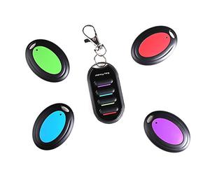 Apore Localisateur d'objets (clés, Portefeuilles...) Porte Clés Siffleur Key Finder Anti-Perte-1 emetteur + 4 récepteurs